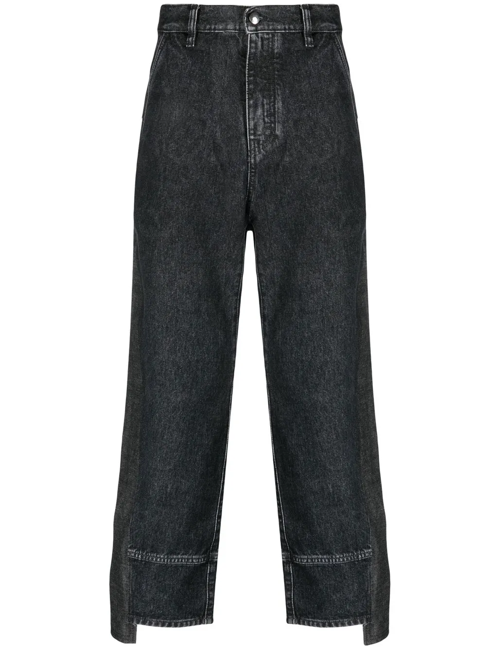 Shop Oamc Tapered-leg Denim Jeans In Schwarz