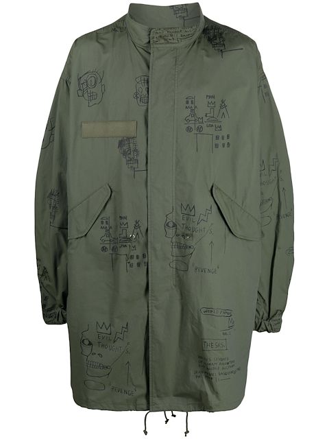 Junya Watanabe x Jean-Michel Basquiat Parka mit Print