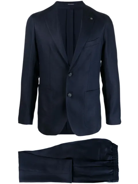 Tagliatore logo-appliqué single-breasted suit