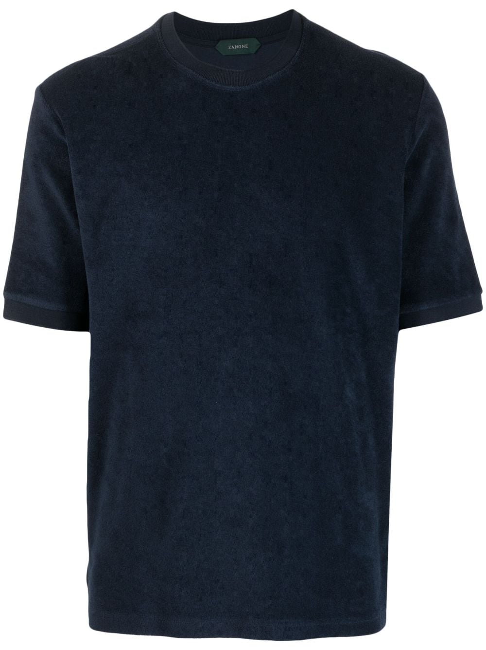 zanone t-shirt en coton à col rond - bleu
