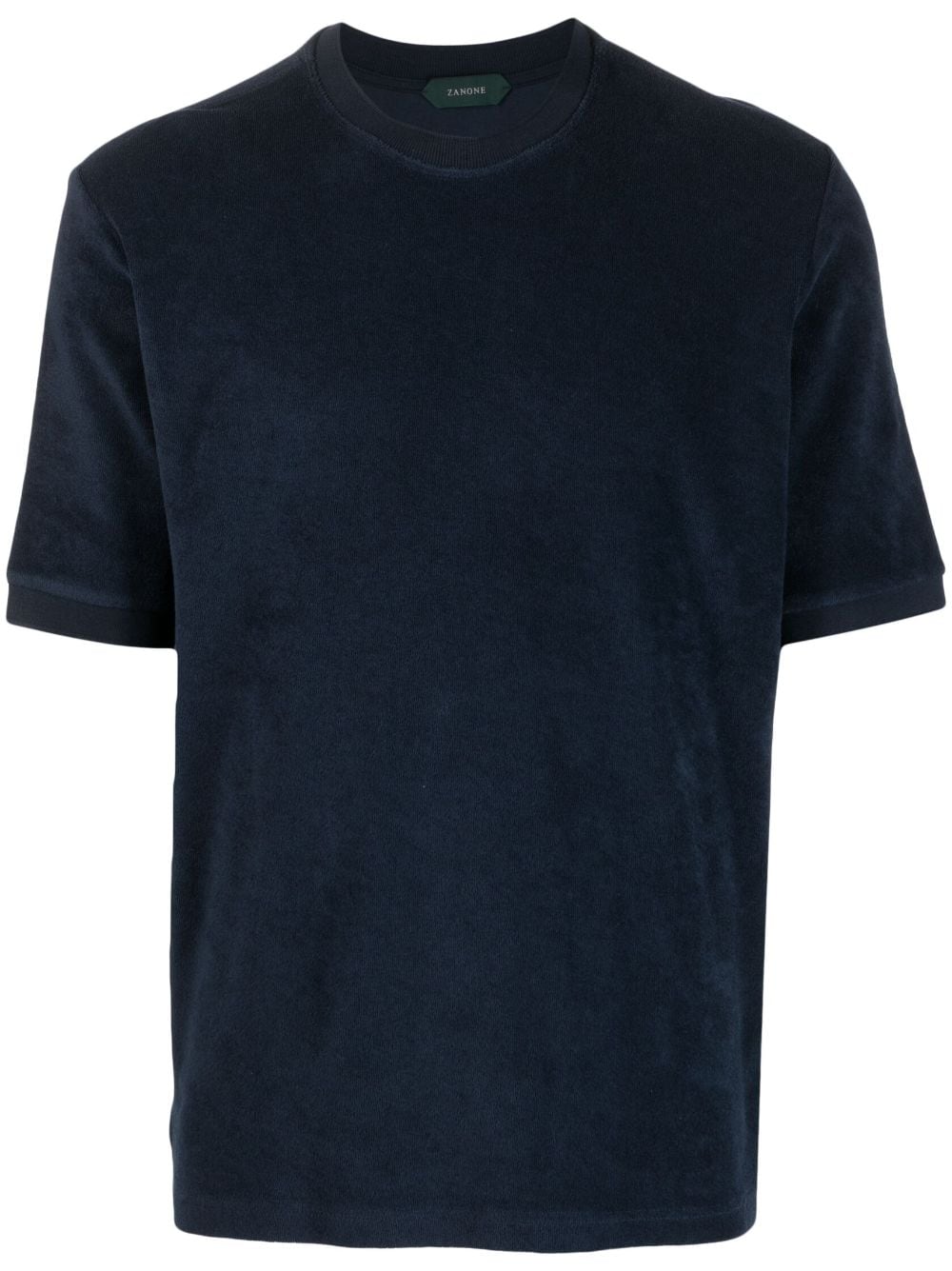 Shop Zanone Crew-neck Cotton T-shirt In Blue