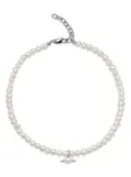 Nialaya Jewelry wing-pendant pearl necklace - White