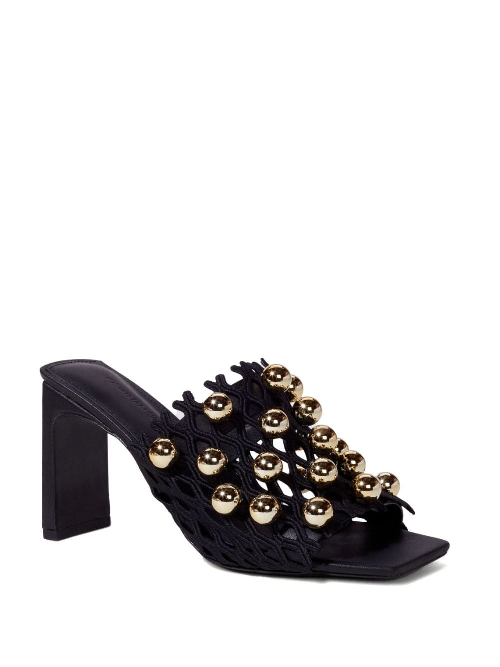 Shop Simkhai Aster Studded Open Toe Sandals In Schwarz