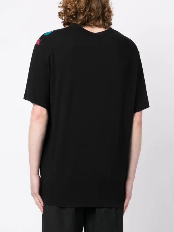 Yohji Yamamoto patchwork-design Cotton T-shirt | Black