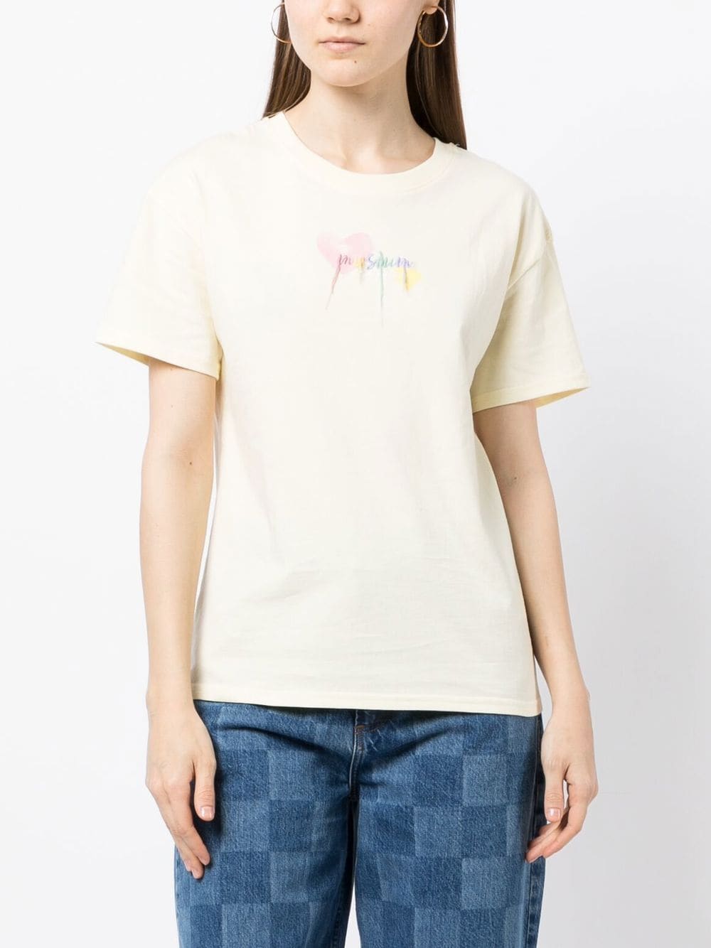 Shop Musium Div. Graphic-print Cotton T-shirt In Gelb