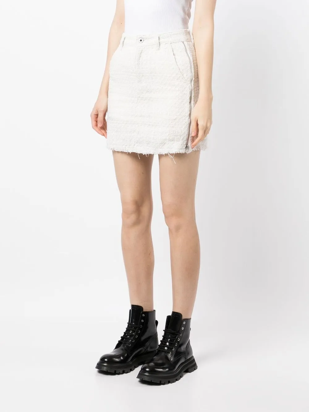 Musium Div Minirock Im Distressed Look Wei FARFETCH DE