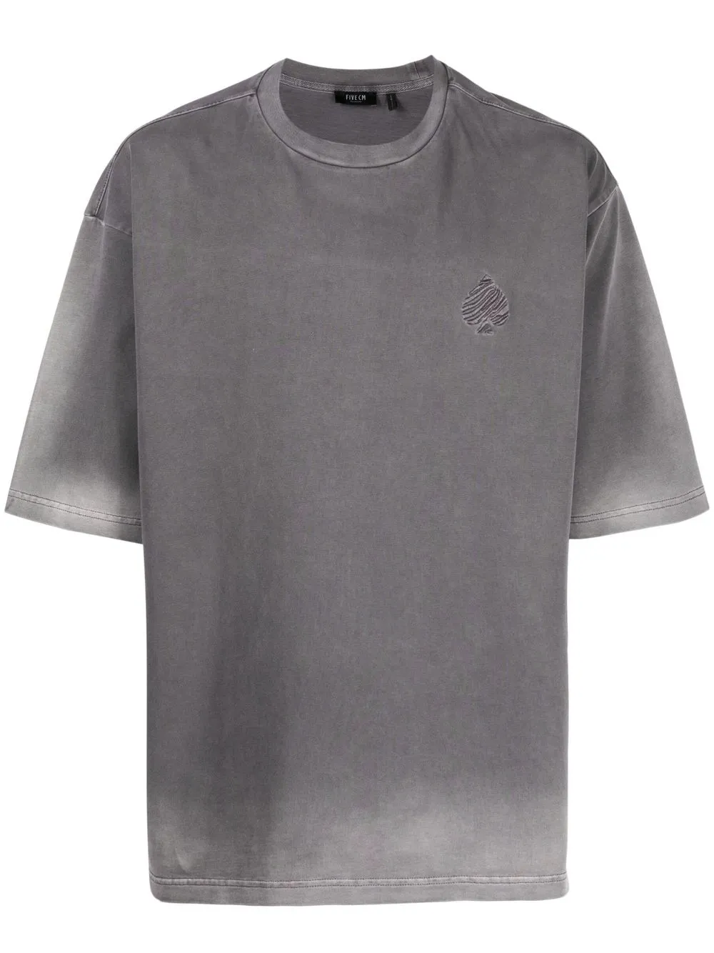 Five Cm Short Sleeves Cotton T-shirt In Grey