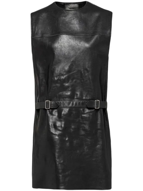 Prada vestido corto cuero sin mangas