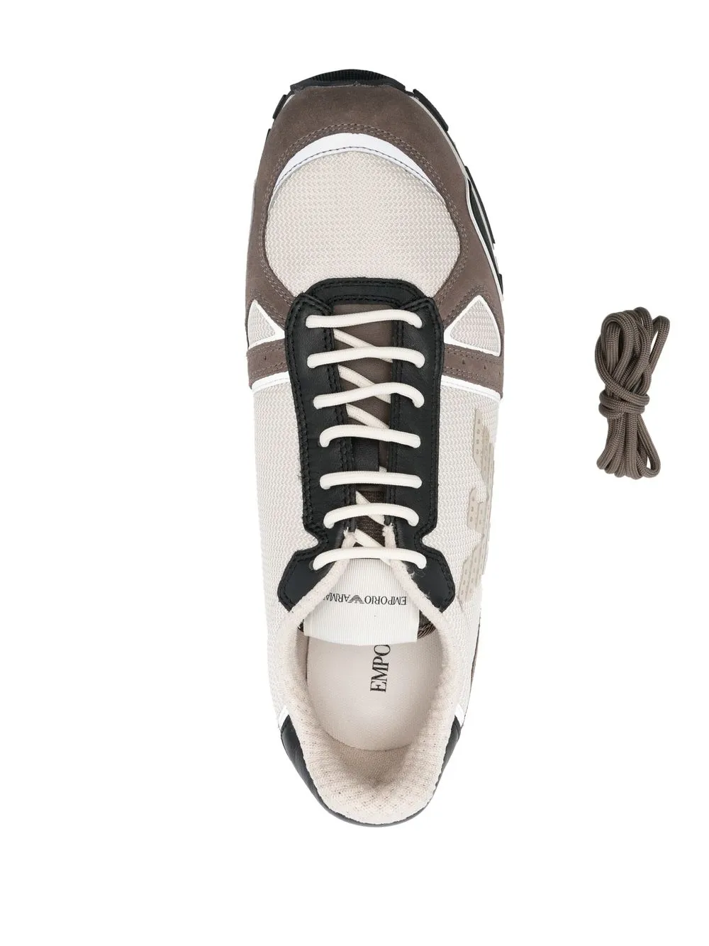 Shop Emporio Armani Logo-print Low-top Sneakers In Neutrals