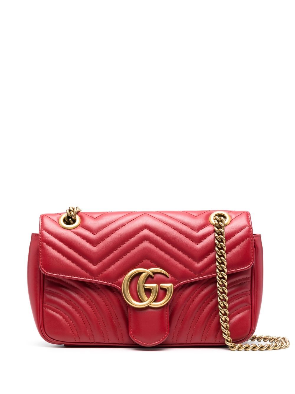 Pre-owned Gucci Gg Marmont Shoulder Bag In Red | ModeSens