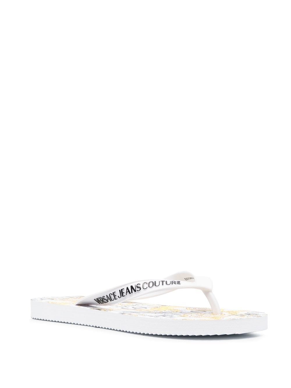 Shop Versace Jeans Couture 'barocco' Print Flip Flops In White