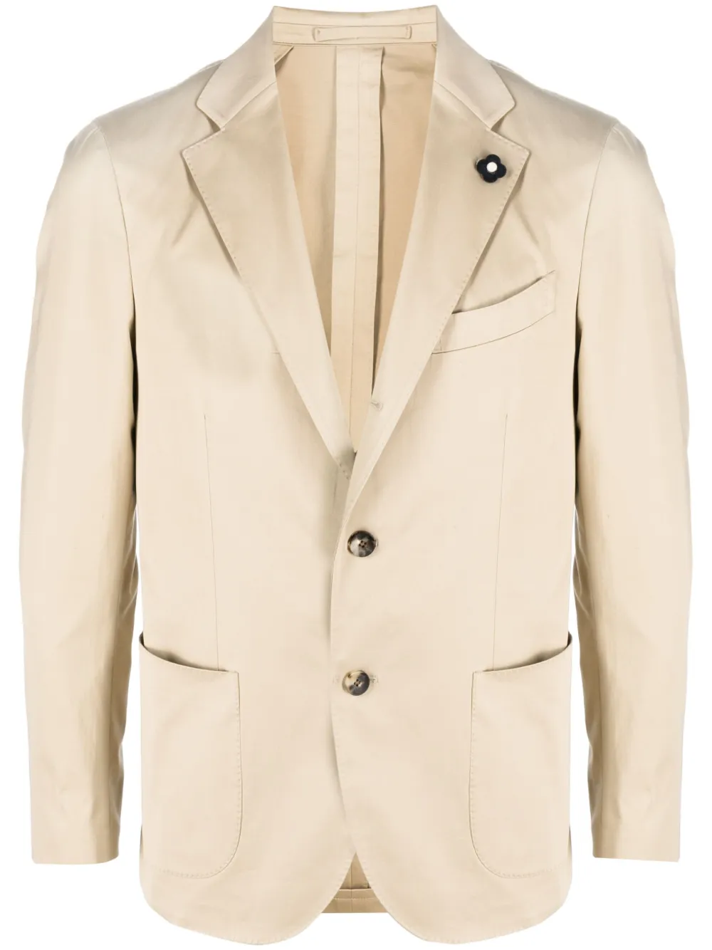 Lardini Satin-finish Single-breasted Blazer In Neutral