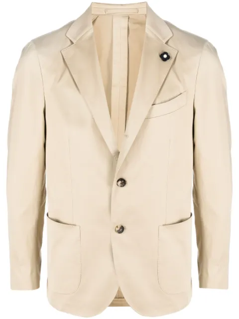 Lardini satin-finish single-breasted blazer