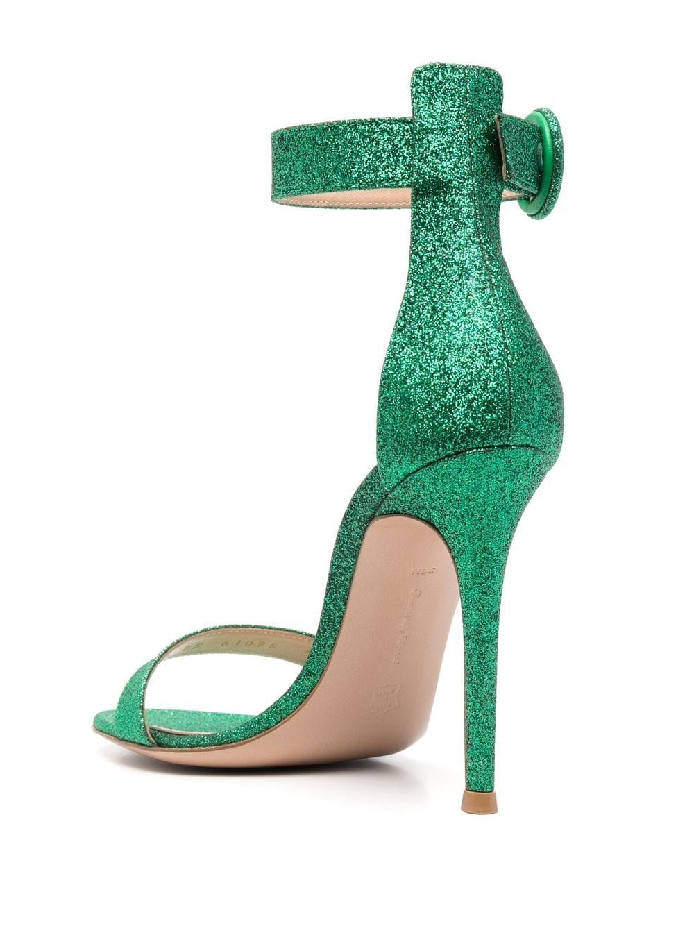 Shop Gianvito Rossi Portofino 105mm Glitter Sandals In Grün
