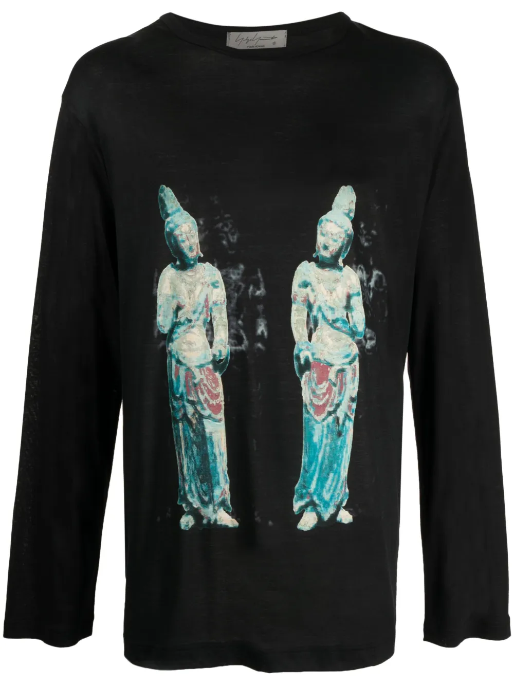 Yohji Yamamoto Ningen Shikkaku-print long-sleeve T-shirt - Farfetch