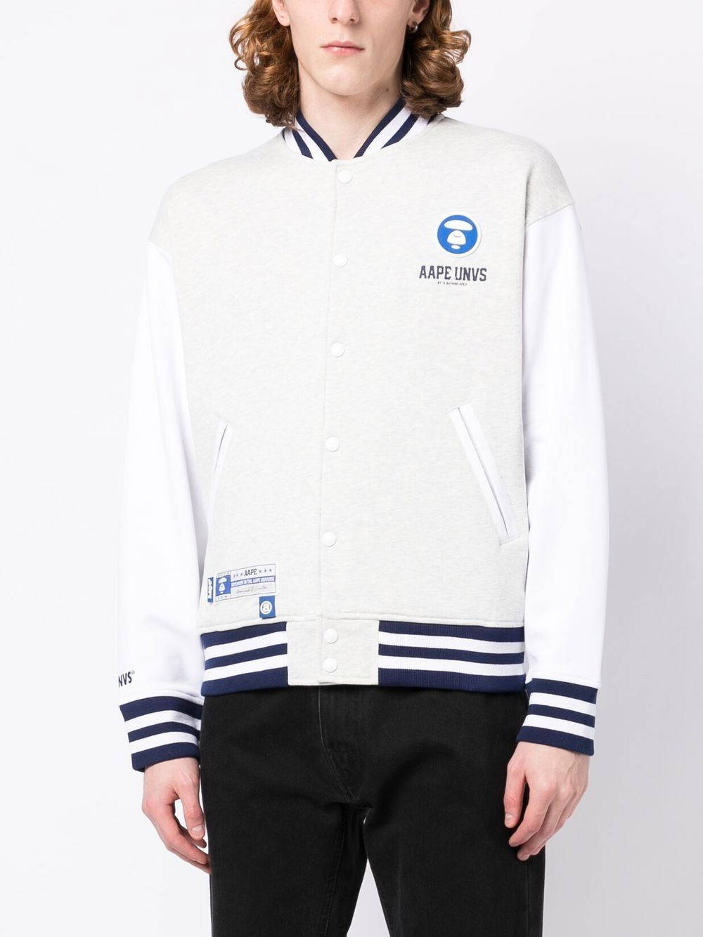 Shop Aape By A Bathing Ape Logo-print Bomber Jacket In Wh2