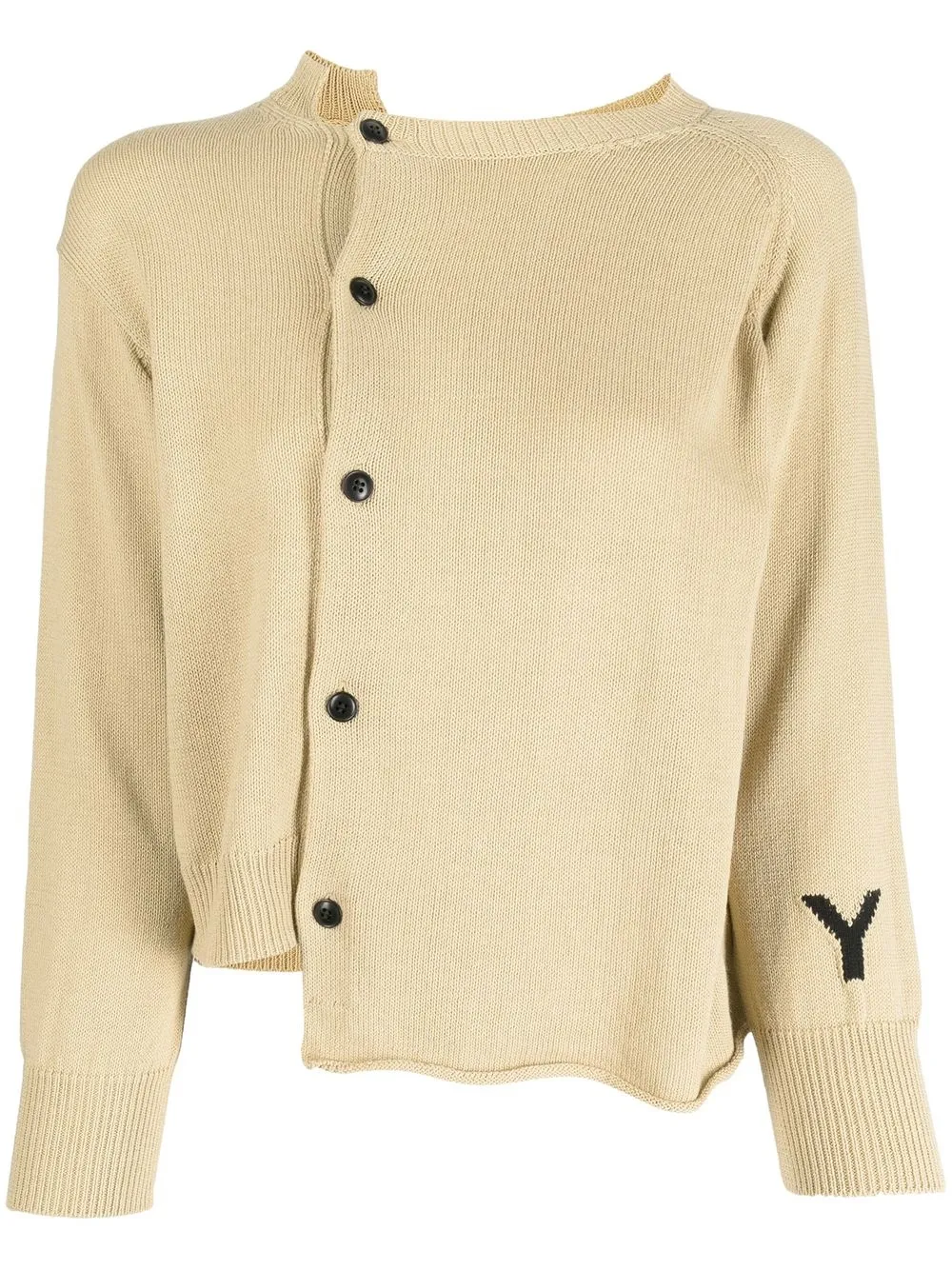 Y's asymmetric knitted cardigan - Yellow