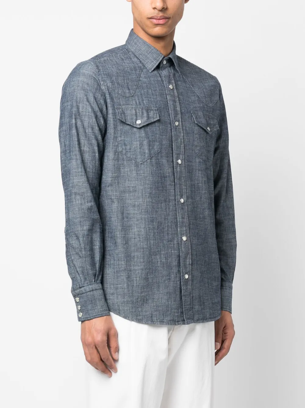 Glanshirt Long-sleeve Button-up Shirt In Blue