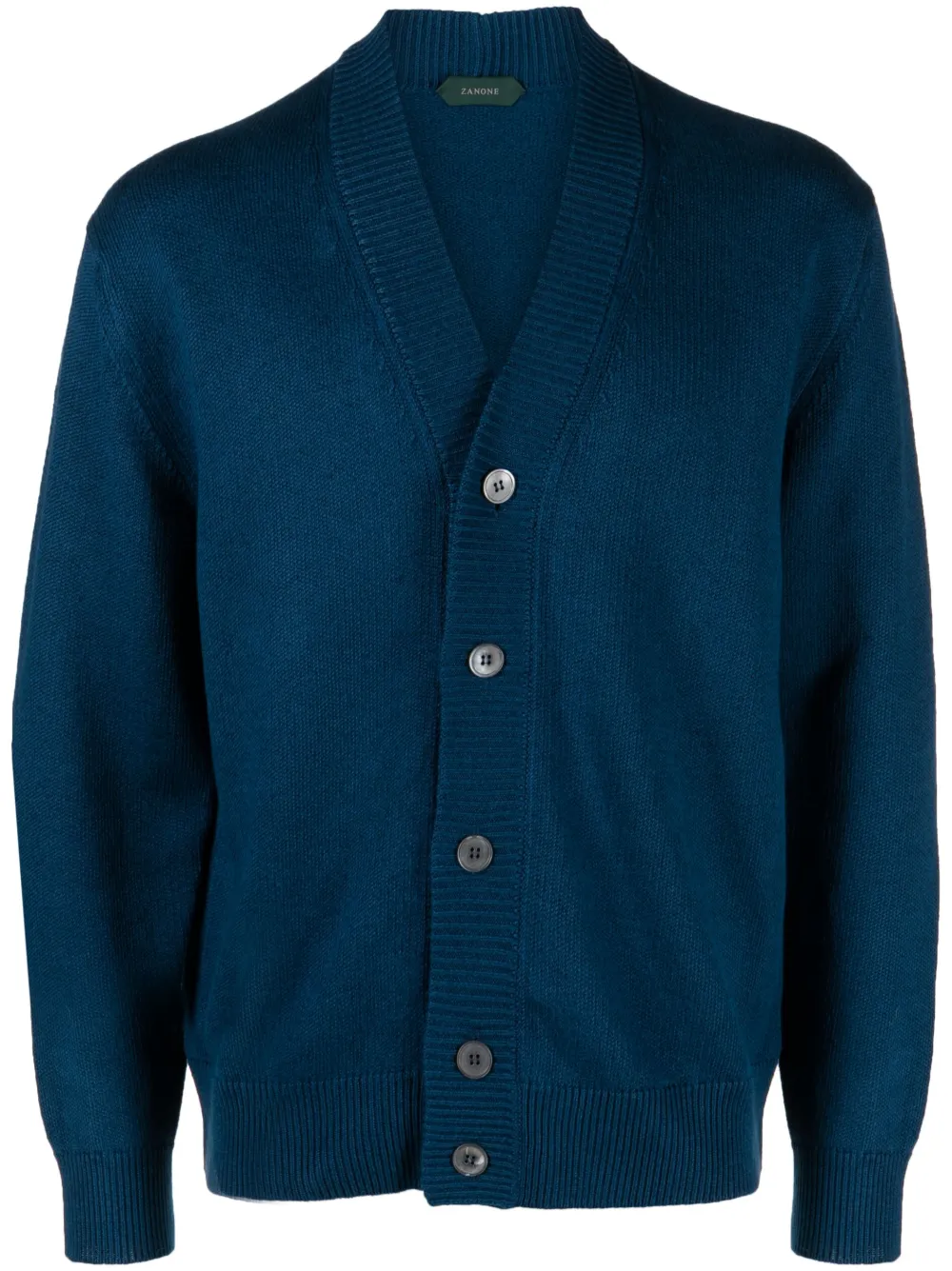 Zanone cardigan en maille à col v | bleu | Image 1