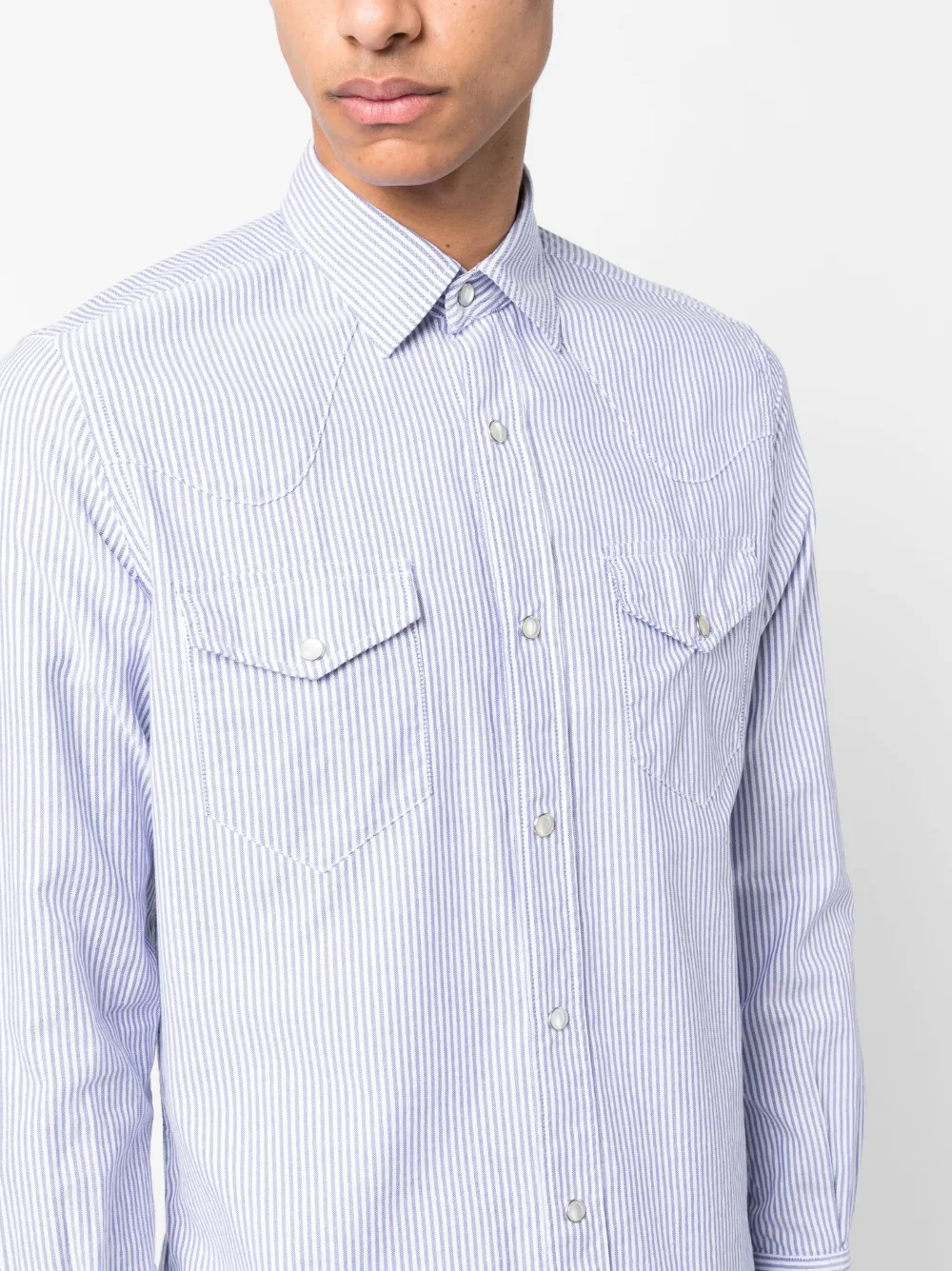 Glanshirt Gestreiftes Hemd In Blue