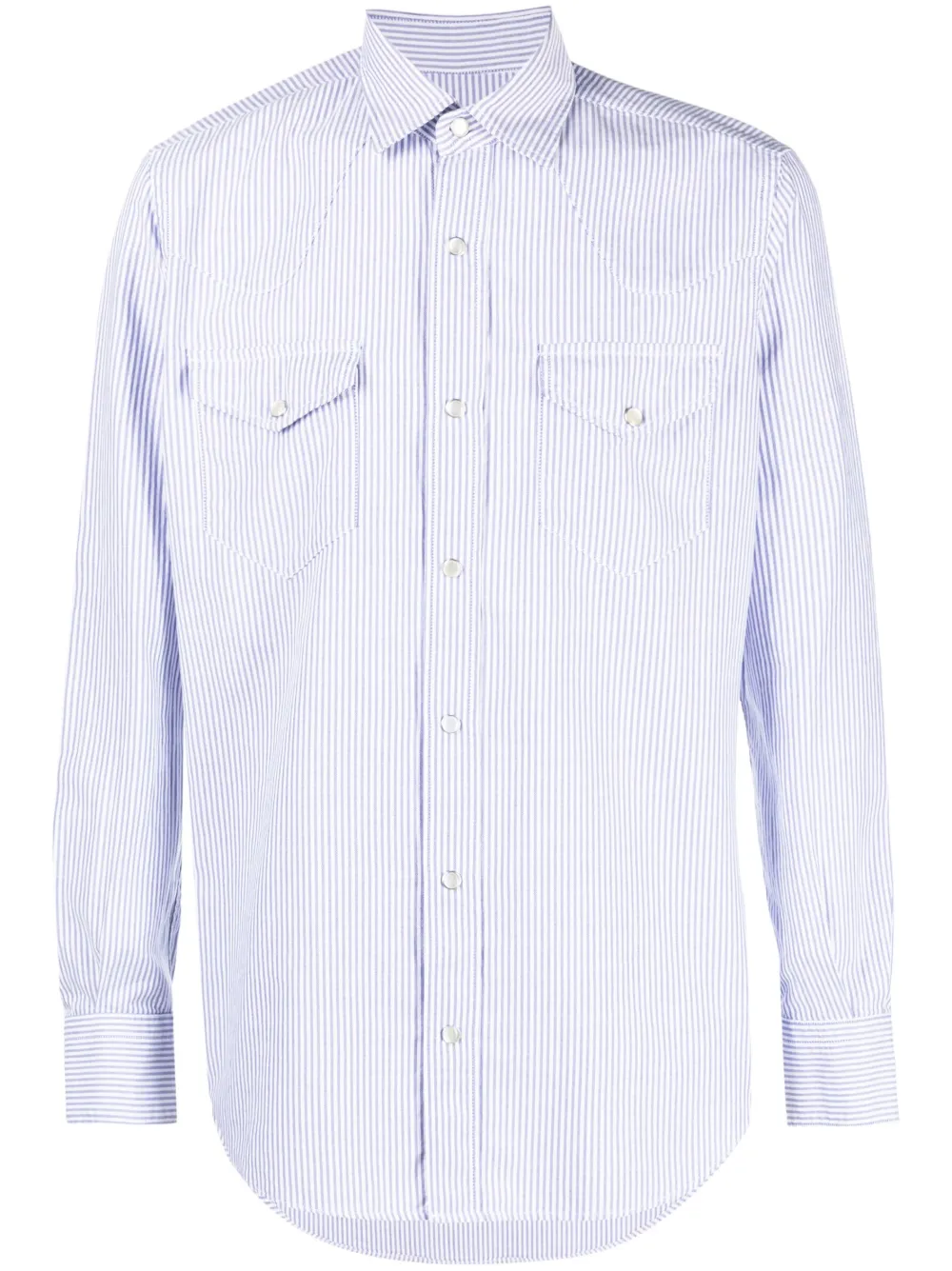 Glanshirt Gestreiftes Hemd In Blue