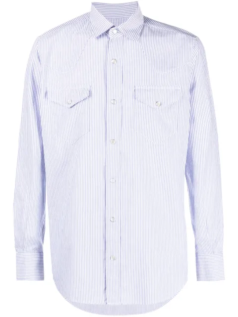 Glanshirt stripe-patter long-sleeve shirt 