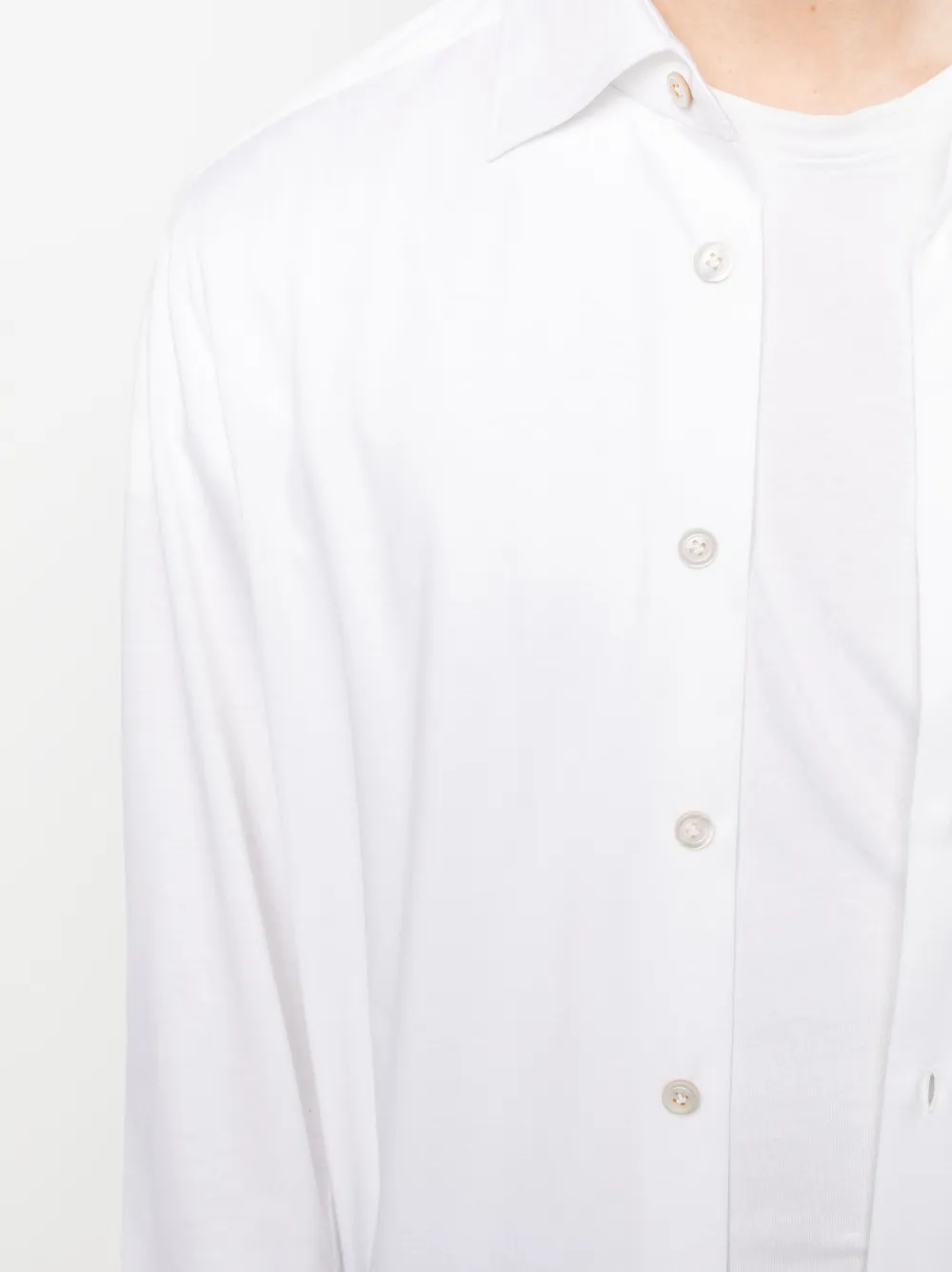 KITON LONG-SLEEVE COTTON SHIRT 