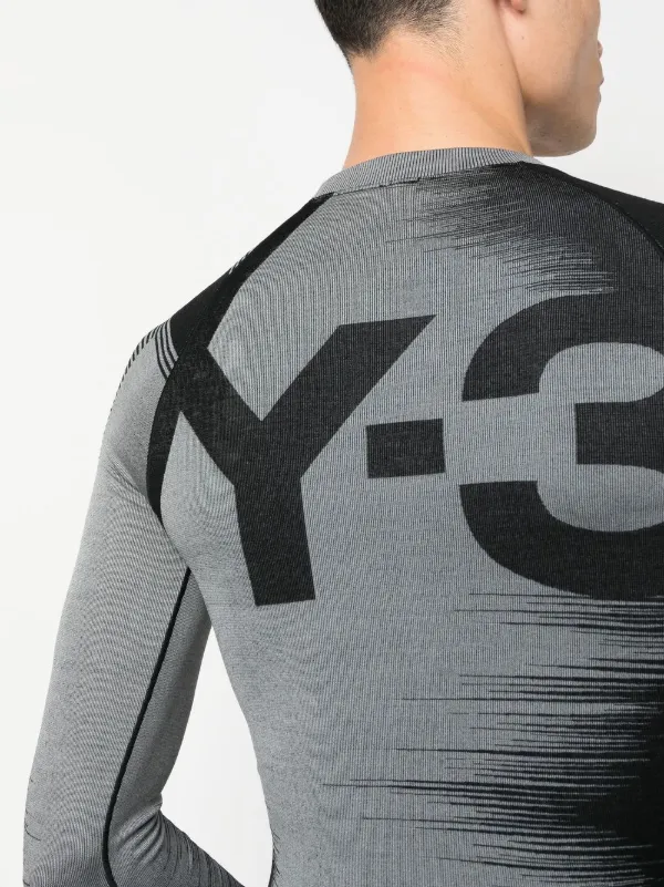 Y-3 stripe-print long-sleeved T-Shirt - Farfetch