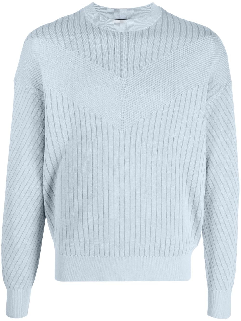 Emporio Armani Chunky Ribbed-knit Jumper In Blue