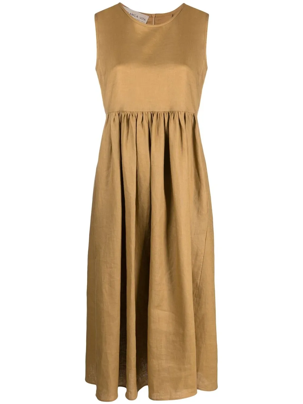 Shop Blanca Vita Sleeveless Midi Dress In Braun