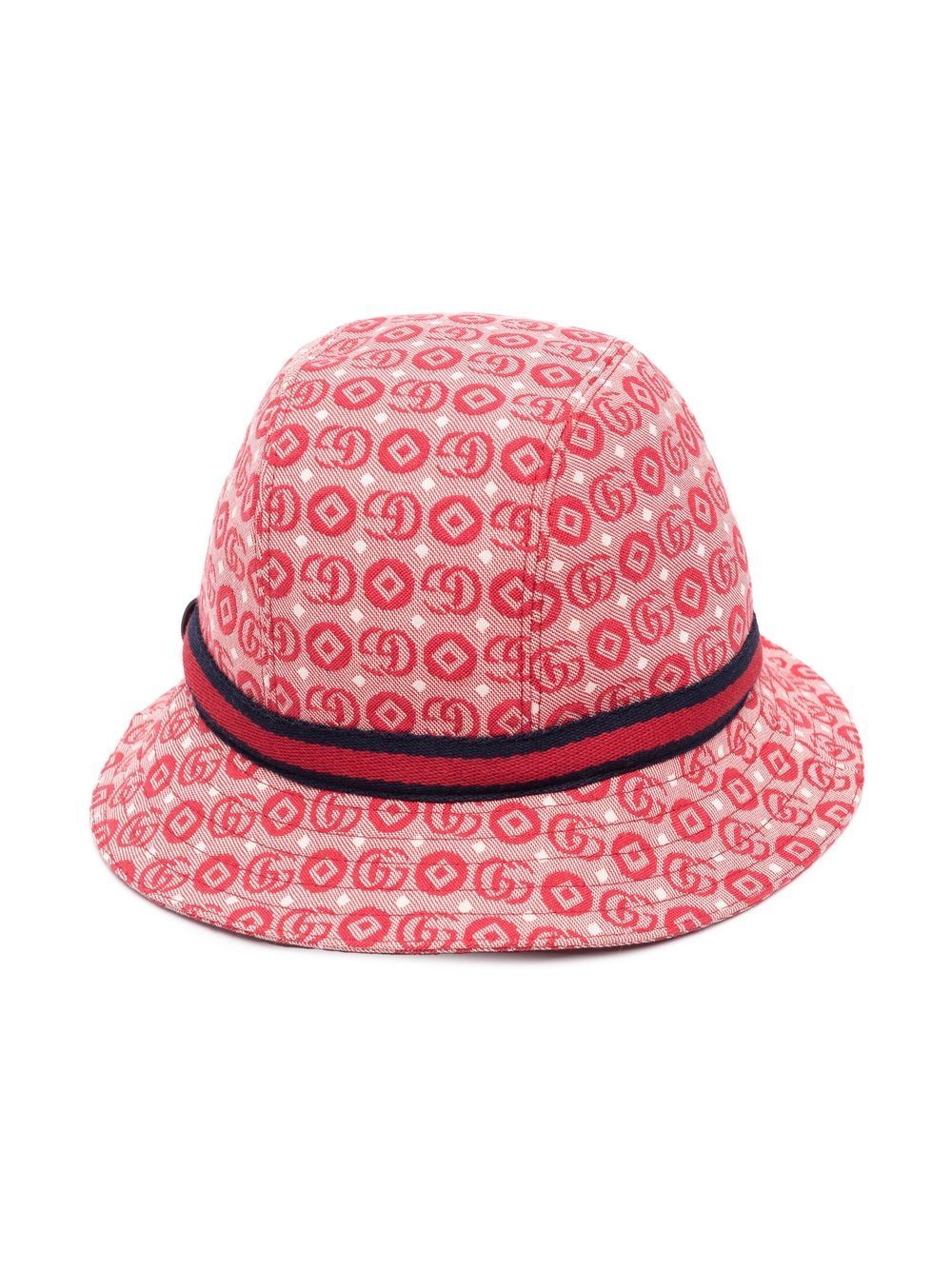 Gucci Kids' Double G Cotton Hat In Red