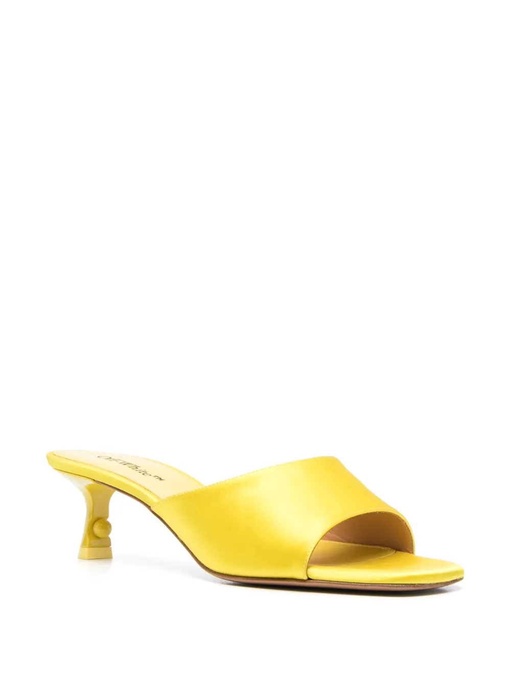 Shop Off-white Pop Lollipop Satin Mules In Gelb