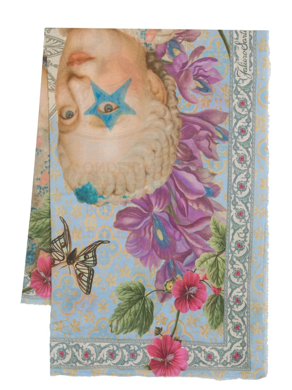 Faliero Sarti X Coreterno Born Graphic Print Scarf In Blau