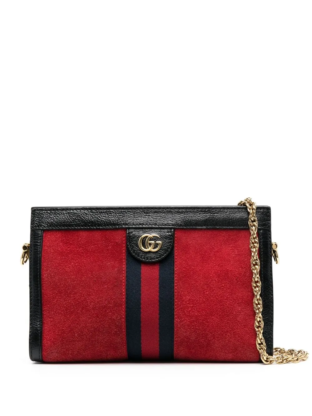 Pre-owned Gucci Ophidia Suede Crossbody Bag In Red