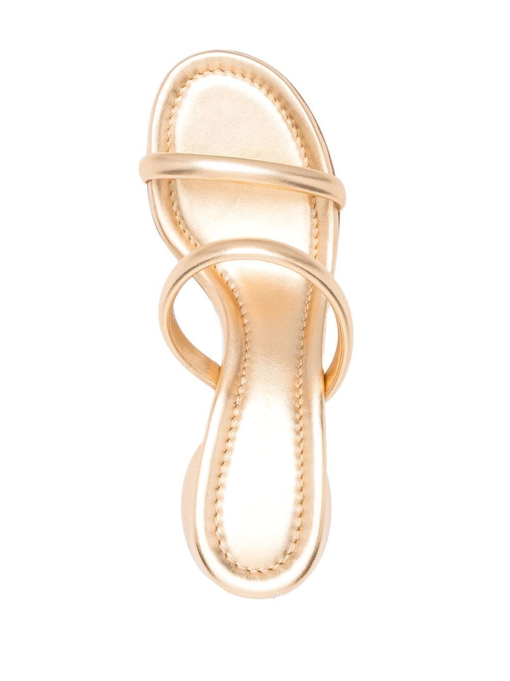 Shop Gianvito Rossi 70mm Block-heel Sandals In Gold
