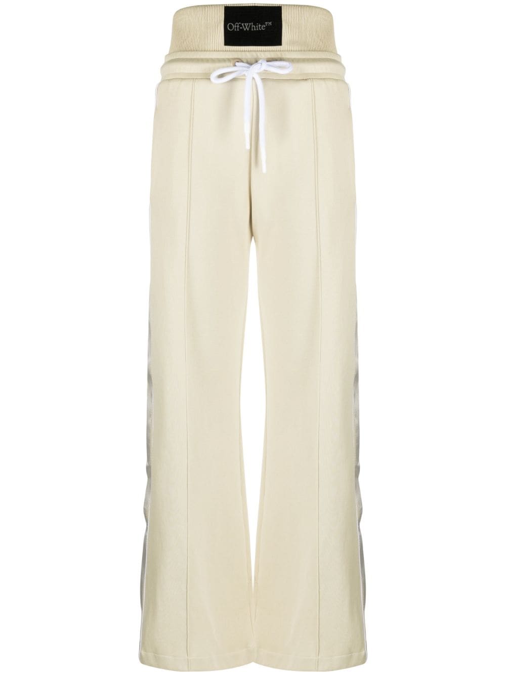 Shop Off-white High-waisted Side-stripe Track Pants In Nude