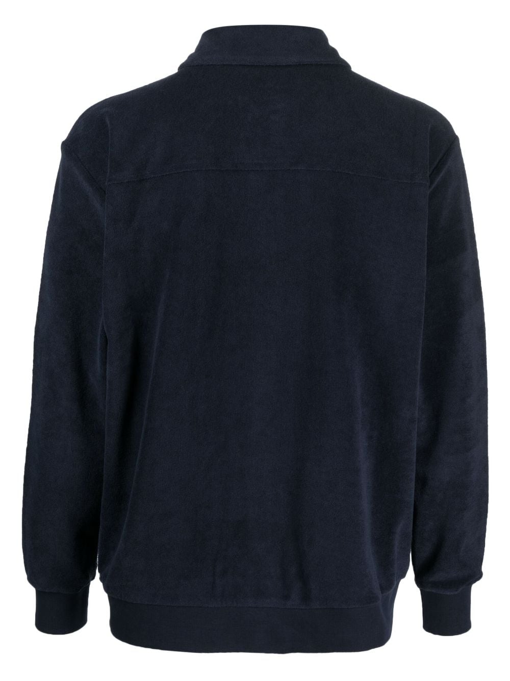 Shop Zanone Towelling-finish Cotton Cardigan In Blue
