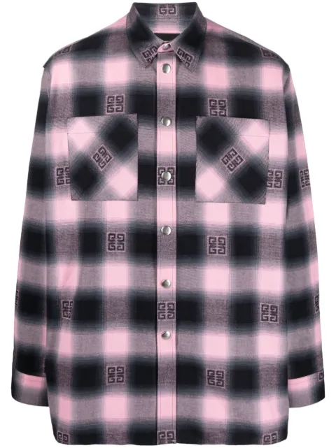 Givenchy logo-print plaid flannel shirt