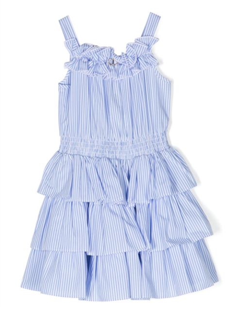 TWINSET Kids - tiered striped cotton dress