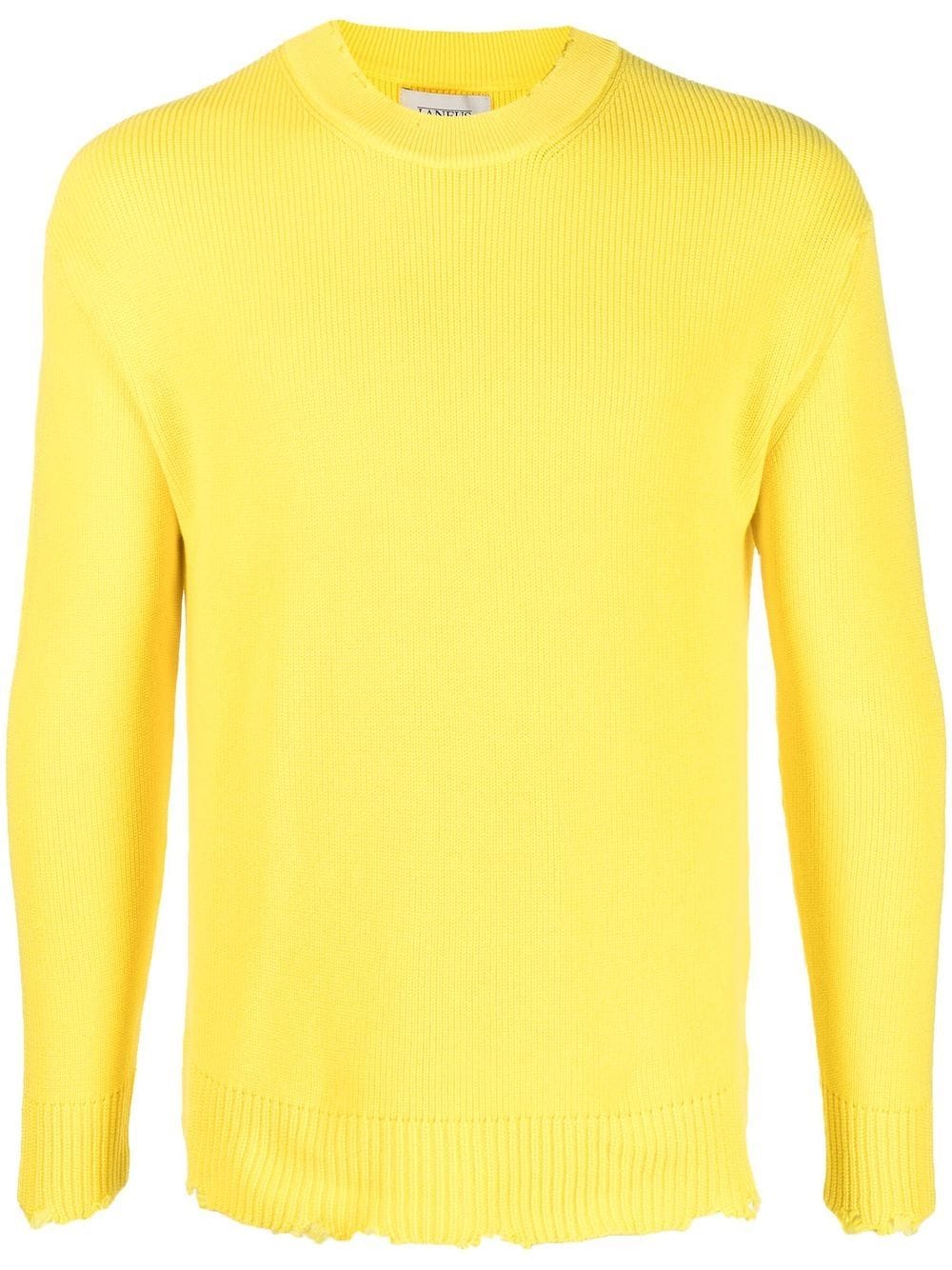 Shop Laneus Ribbed-knit Jumper In Gelb