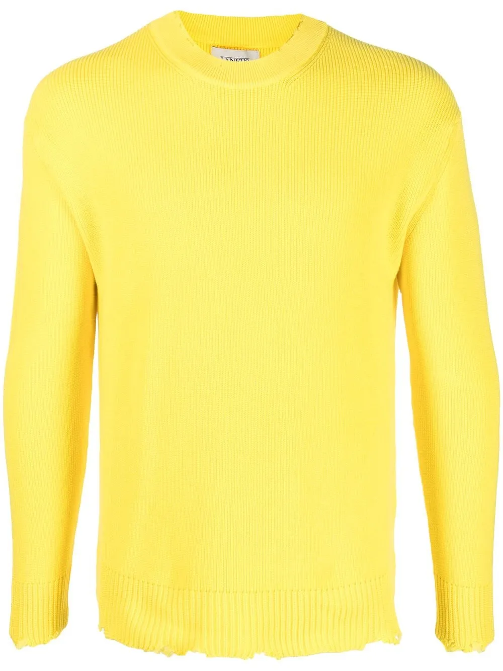 Laneus pull en maille nervurée - Jaune Top Merken Winkel