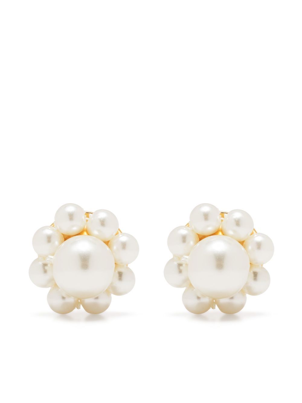 Shop Simone Rocha Pearl-embellished Earrings In Gold