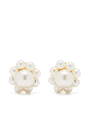 Xl Ribbon Drip Pearl Earrings By Simone Rocha