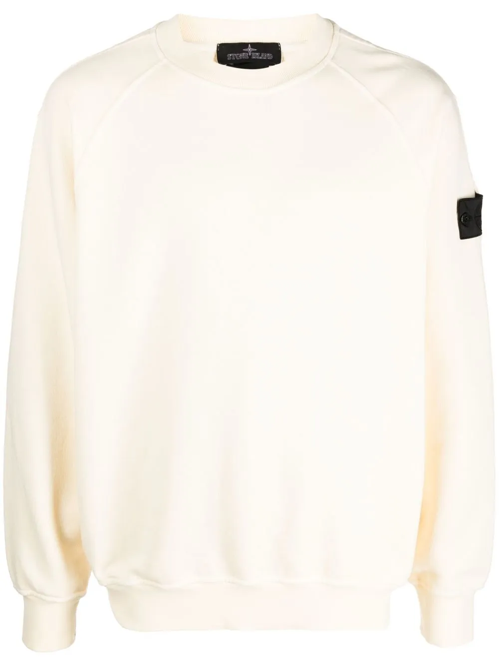 Stone Island Shadow Project Plain Logo-patch Cotton Sweatshirt In Neutrals