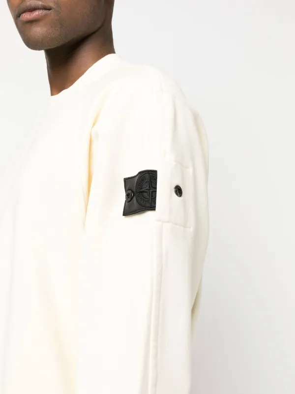 Stone Island Shadow Project logo-patch Cotton Jumper - Farfetch