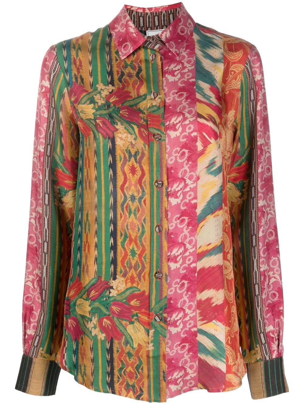 Shirts Pierre-Louis Mascia - Printed silk shirt - ALOESCML11185101509928