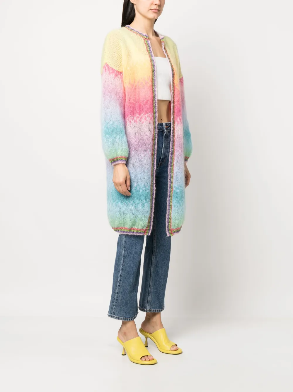 Rose Carmine Cárdigan Con Efecto Sombreado y Efecto De Atardecer Farfetch