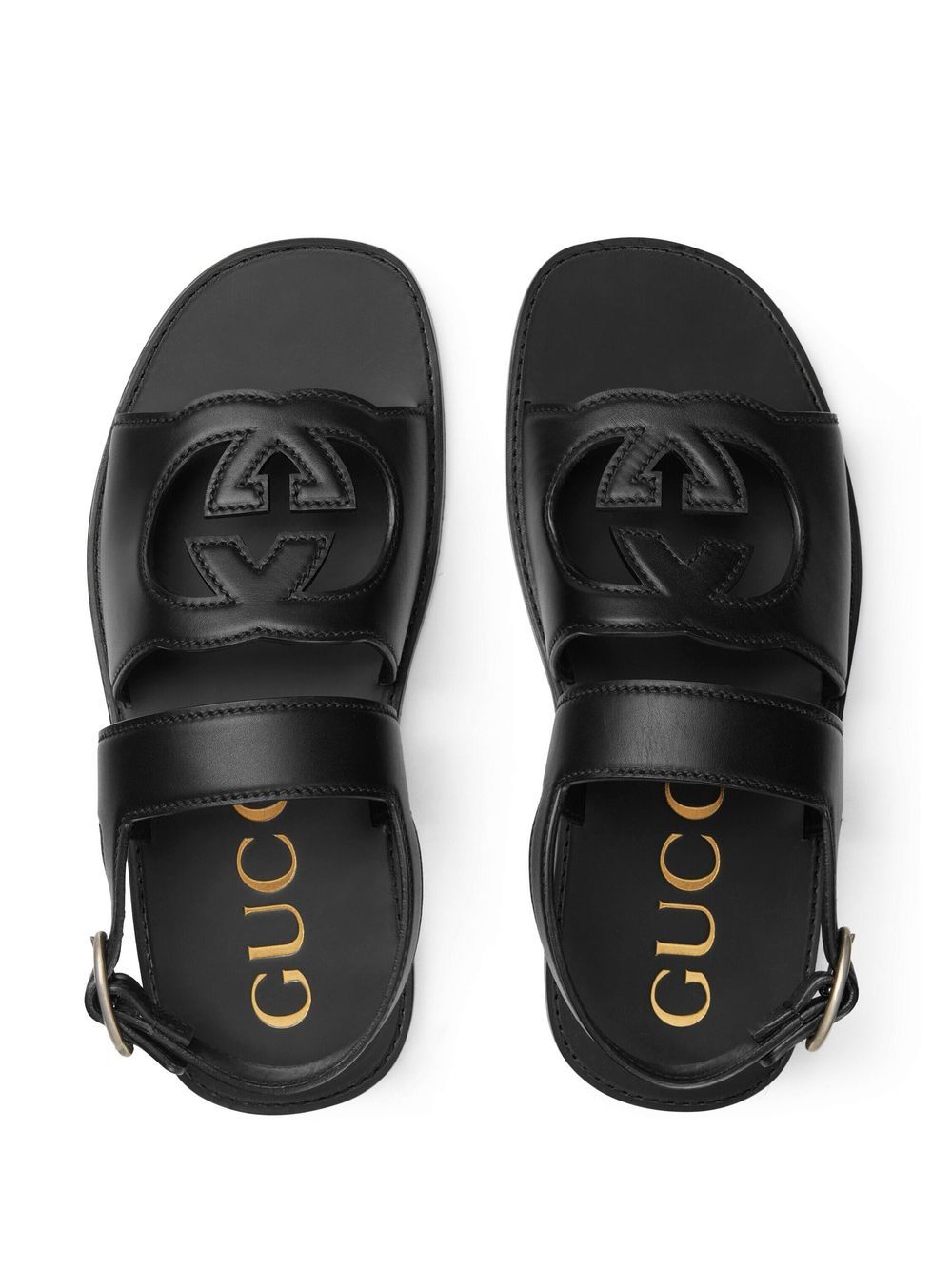 Shop Gucci Interlocking G Sandals In Schwarz