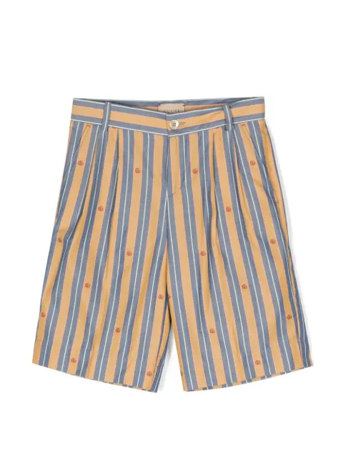 Gucci Kids logo-embroidery Oxford shorts