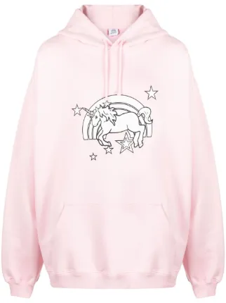 Vetements pink hot sale unicorn hoodie